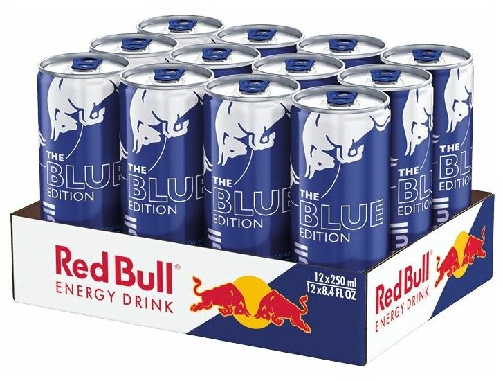Red Bull Blue Edition энергетический напиток, 0,25л х 12 шт - фотография № 9