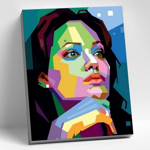 Картина по номерам 40 × 50 см «Анджелина Джоли» 25 цветов printio тетрадь на скрепке maleficent анджелина джоли