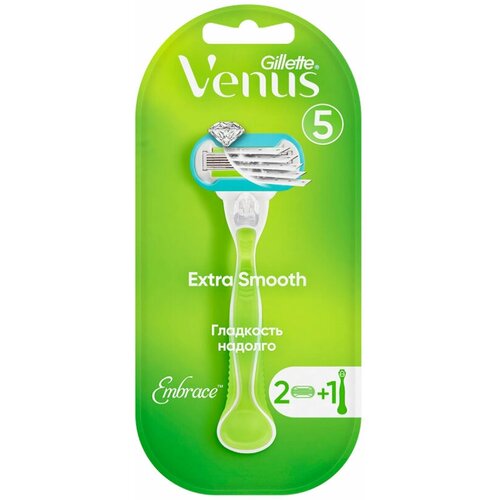 Станок для бритья `GILLETTE` `VENUS` EMBRACE с 2 сменными кассетами косметика для мамы venus embrace бритва с 2 сменными кассетами