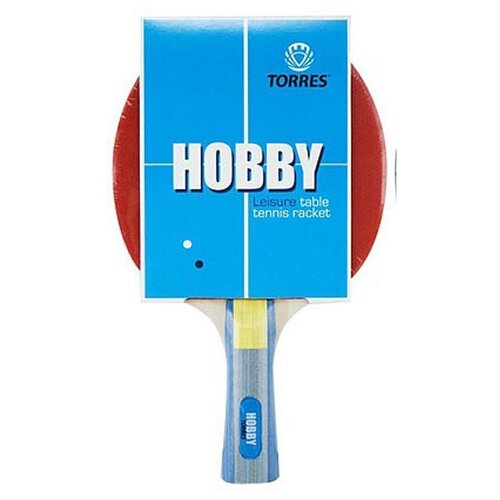 фото Ракетка для настольного тенниса torres hobby красный/черный/голубой