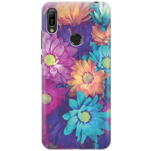 фото Cиликоновый чехол на huawei y6 pro 2019 / хуавей у6 про 2019 с принтом "много цветов" gosso