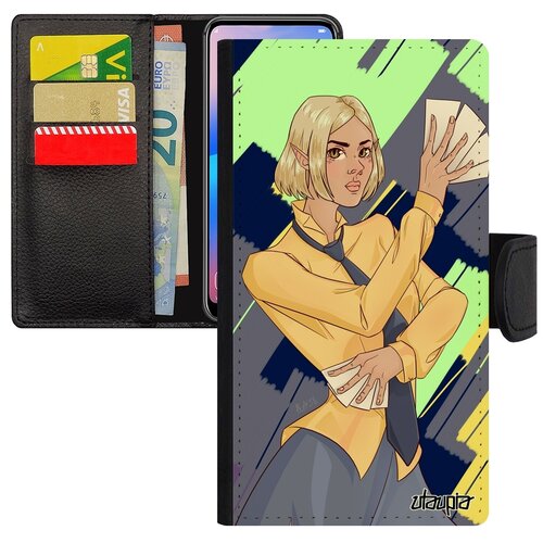 фото Чехол книжка на смартфон samsung galaxy s10e, "фокусник" карты девушка utaupia