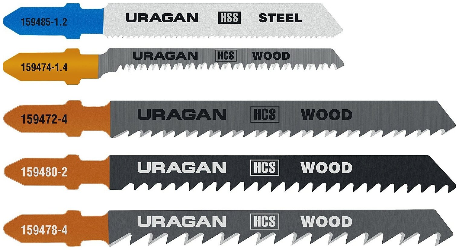 URAGAN T-хвост., по металлу/дереву, 5шт., Набор Полотна для лобзика (159488-H5) - фотография № 6