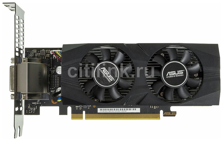 Видеокарта ASUS NVIDIA GeForce GTX 1650, GTX1650-O4G-LP-BRK, 4ГБ, GDDR5, OC, Ret