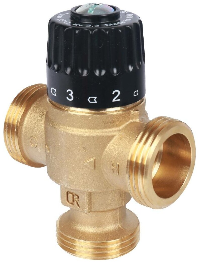 Stout Термостатический смесительный клапан для систем отопления и ГВС 1" НР 30-65°С KV 23