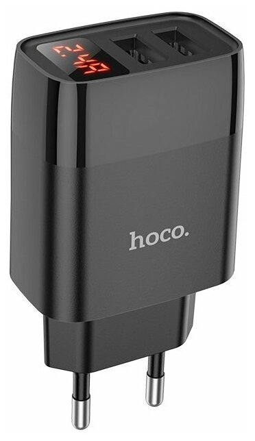 Сетевое зарядное устройство (СЗУ) Hoco C86A (2 USB) 2.4 А, черный