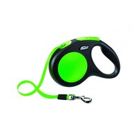 Поводок-рулетка для собак Flexi New Neon M ленточный зеленый 5 м
