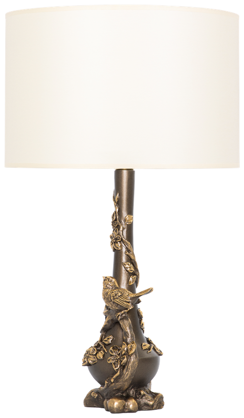 Настольная лампа Bogacho Терра кремовая с бежевым абажуром Винтаж2 ручная работа