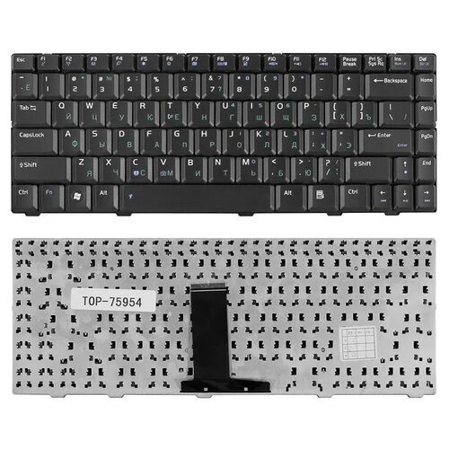 Клавиатура для ноутбука Asus F80, F83, X82 Series. Плоский Enter. Черная, без рамки. PN: V020462IS1.