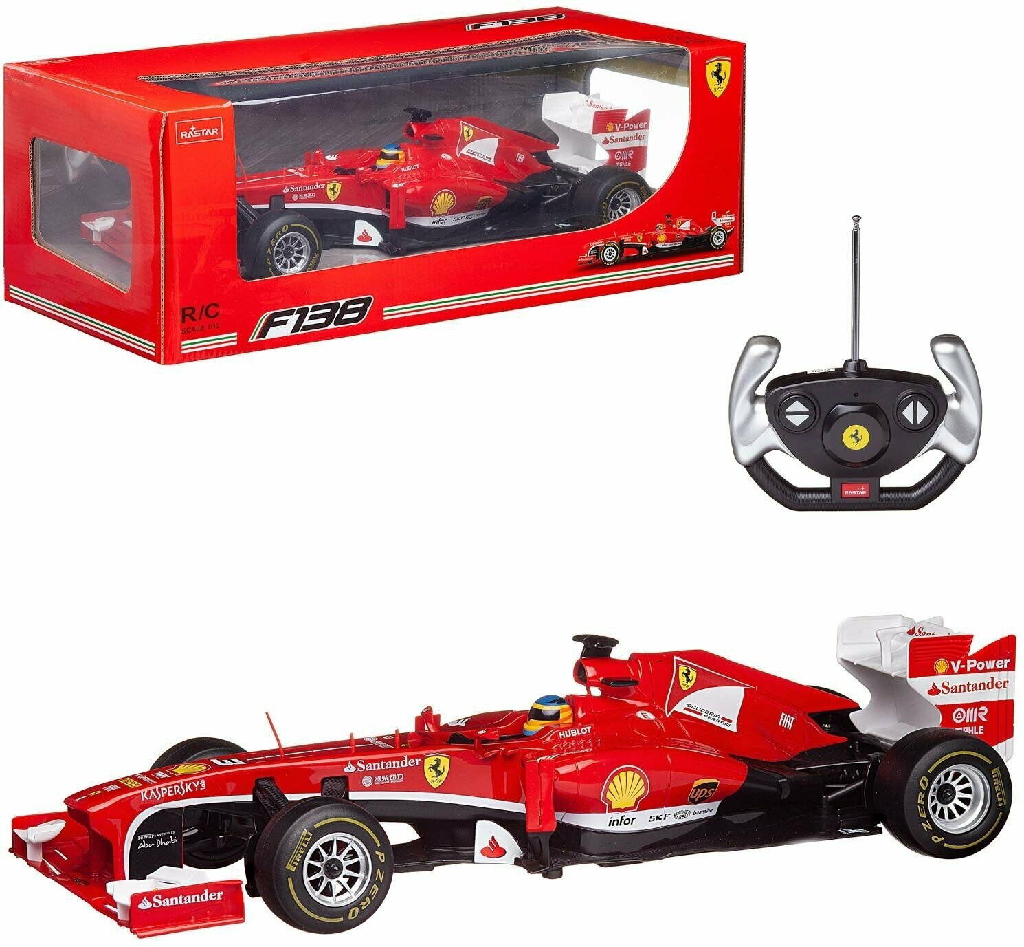 Машина р/у 1:12 Болид гоночный Ferrari F1, красный цвет, 2,4G