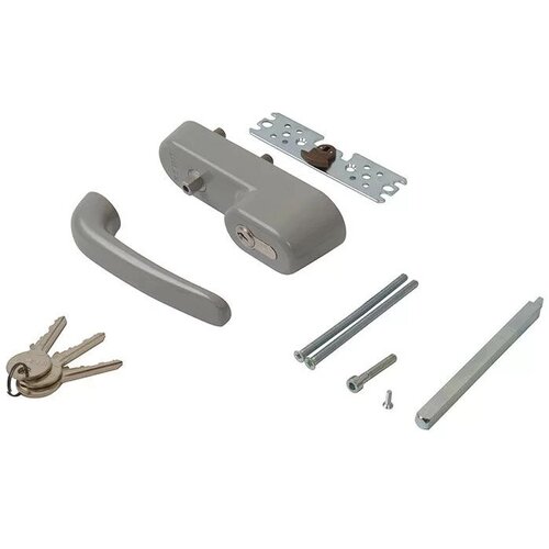 Ручка наружная Giesse для антипаники с профильным цилиндром (комплект деталей для установки), серебро