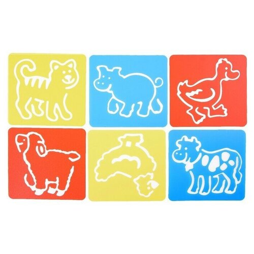 детский игровой набор домашние животные в ассортименте y23957025 Трафареты Домашние животные лист бумаги, набор 6 шт