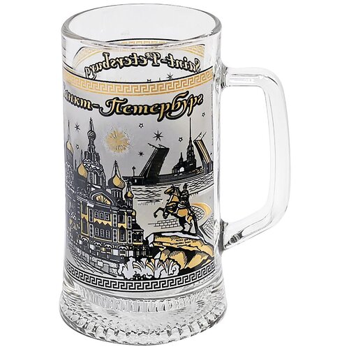 Кружка для пива АБ Сувениры цветная Салют стекло объем 330 мл 485₽