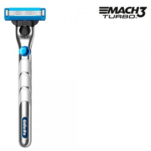 Gillette Mach3 Turbo Мужская Бритва , 4 кассеты, с 3 лезвиями, прочнее, чем сталь, для точного бритья, с 3D-механизмом