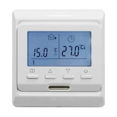 Терморегулятор цифровой программируемый с датчиком воздуха белый