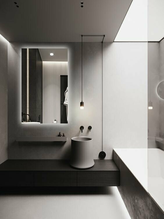 Зеркало для ванной Qwerty 90*70 вертикальное с нейтральной LED-подсветкой без кнопки