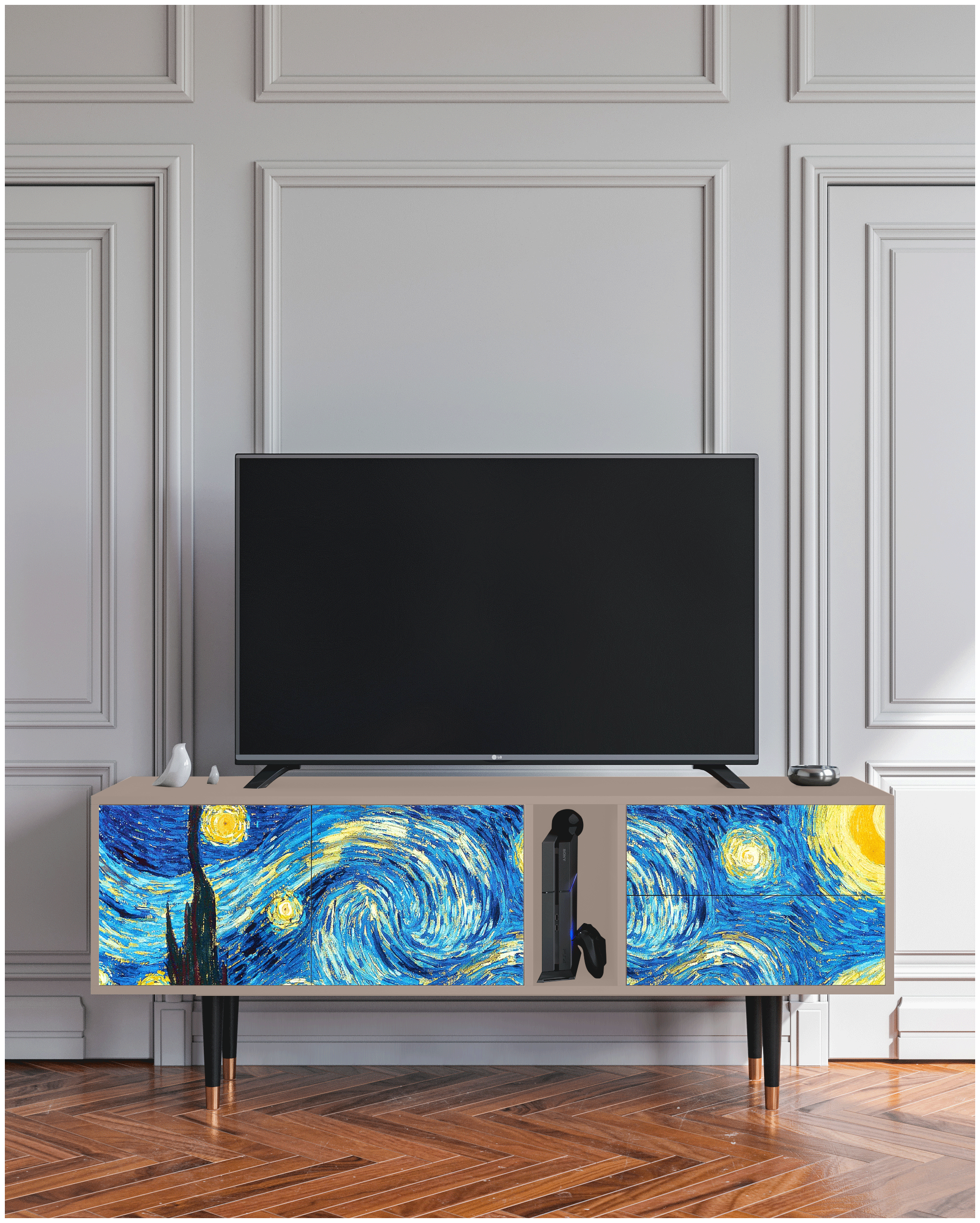 ТВ-Тумба - STORYZ - T1 The Starry Night by Vincent van Gogh , 170 x 69 x 48 см, Бежевый