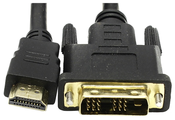 Кабель HDMI-DVI 2м dual link черный, зол.конт, экран