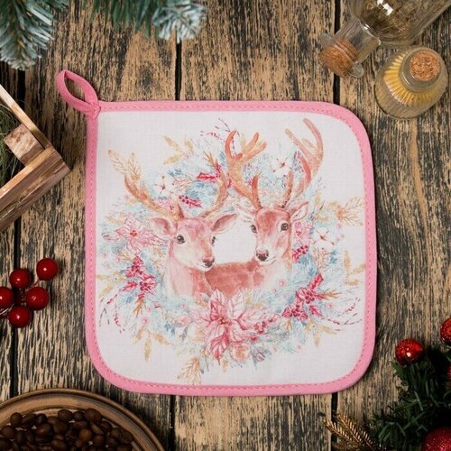 Прихватка Сказочные олени 19х19см100 хл ватин 250гм2 750₽