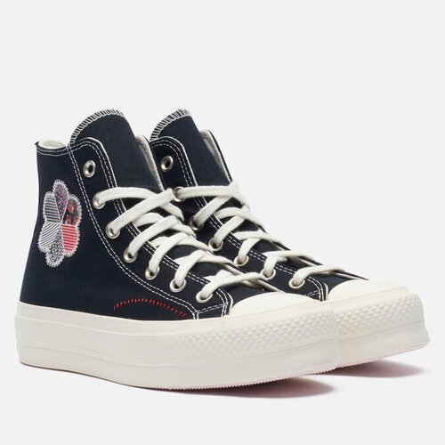 Женские кеды Converse Chuck Taylor All Star Lift Platform Crafted Patchwork чёрный, Размер 36.5 EU