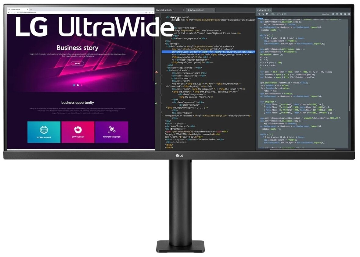 34" Монитор LG UltraWide 34WN780-B, 3440x1440, 75 Гц, IPS, черный