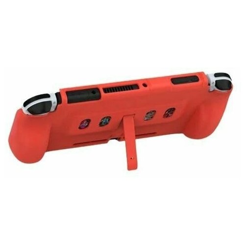 Защитный чехол из полиуретана с подставкой и отсеками для картриджей для Nintendo Switch OLED Protective Case DOBE TNS-1179 красный кейс защитный чехол кейс сумка nintendo switch switch oled серый