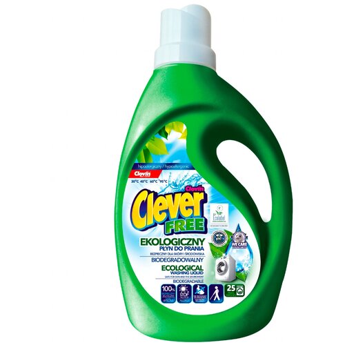 Гель для стирки CLEVER Clovin FREE (1.5 л), гипоаллергенные, универсальный, 25 стирок