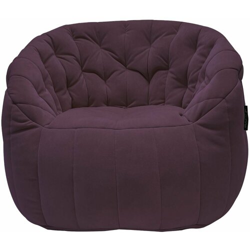 Бескаркасное кресло для отдыха aLounge - Butterfly Sofa - Aubergine Dream (велюр, фиолетовый) - удобная мебель в гостиную, спальню, детскую, офис