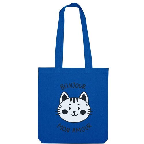 Сумка шоппер Us Basic, синий сумка милый котик с подписью оранжевый