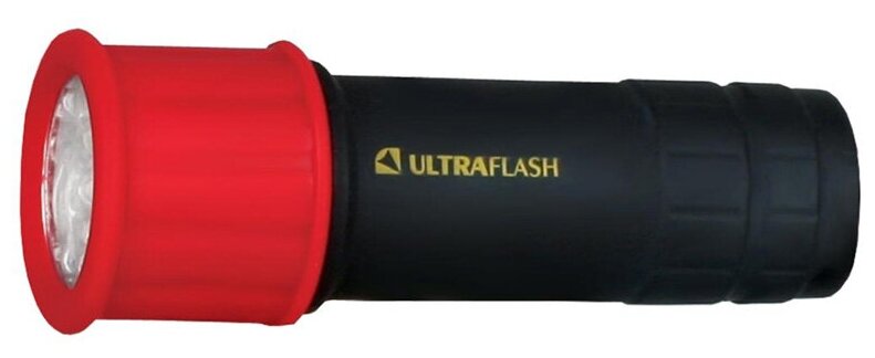 Ultraflash LED15001-A (фонарь 3XR03 светофор, красный с черным, 9 LED, пластик, блистер)