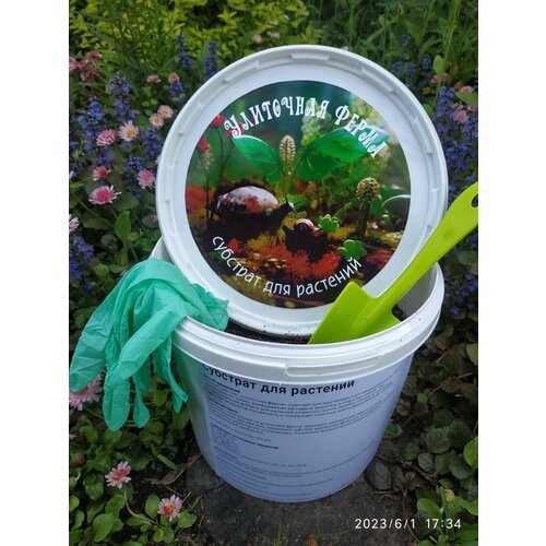 Готовый грунт для комнатных растений в пластиковом ведре. Субстрат №1 Улиточная Ферма L.