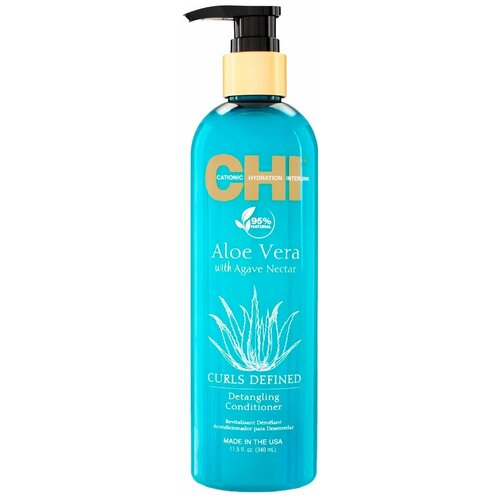 CHI кондиционер Aloe Vera with Agava Nectar Detangling Conditioner, 340 мл chi aloe vera with agave nectar conditioner увлажняющий кондиционер для облегчения расчесывания 340 мл