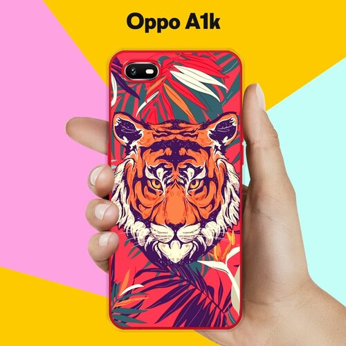 Силиконовый чехол на OPPO A1k Тигр 20 / для Оппо А1к силиконовый чехол на oppo a1k оппо а1к тигр осколки