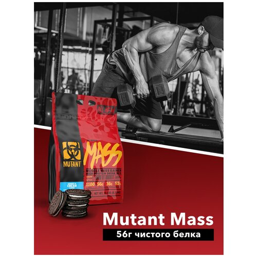 Гейнер Mutant Mass (6800 г), Печенье с кремом гейнер 2 27 кг для набора массы mutant mass вкус печенье крем