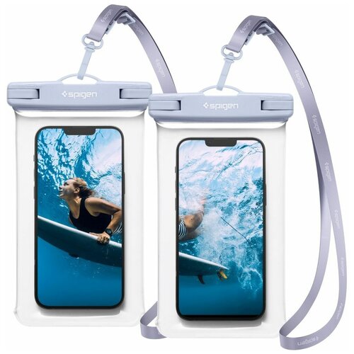 Водонепроницаемый чехол для смартфонов Spigen A601 UNIVERSAL WATERPROOF CASE 2-шт до 8,2 дюймов Aqua Blue (AMP04524)