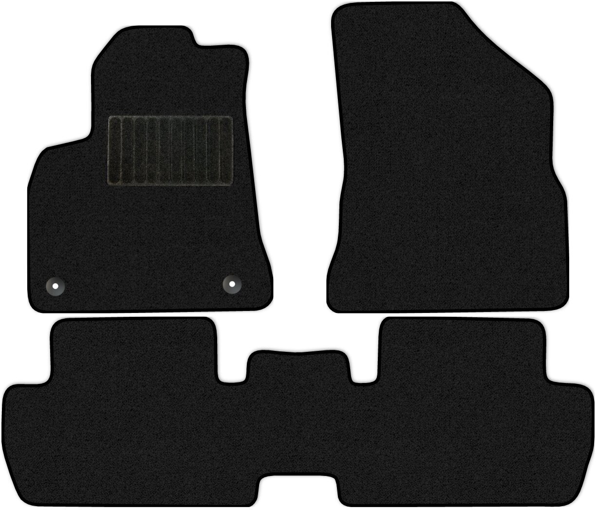 Коврики в салон текстильные Allmone "Стандарт" для Peugeot 3008 1 (suv) 2010 - 2017, черные, 3шт. / Пежо
