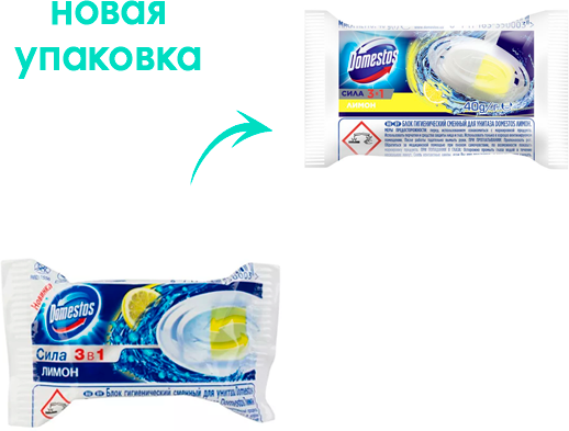 Доместос / Domestos Лимон - Сменный блок для унитаза, 40 гр - фотография № 10