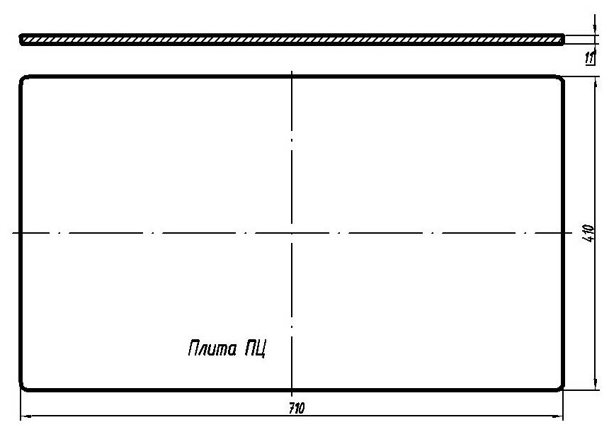 Плита чугунная цельная ПЦ (710*410 мм) Балезинский ЛМЗ - фотография № 2