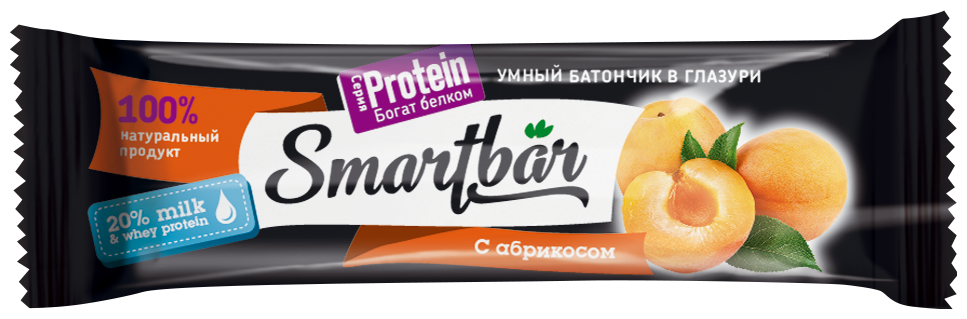 Протеиновый батончик Smartbar Protein 20% "Абрикос в йогуртовой глазури" 40г (25шт) - фотография № 3