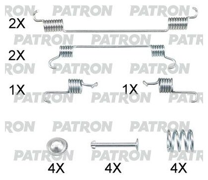 Монтажный комплект тормозных колодок PATRON PSRK0249