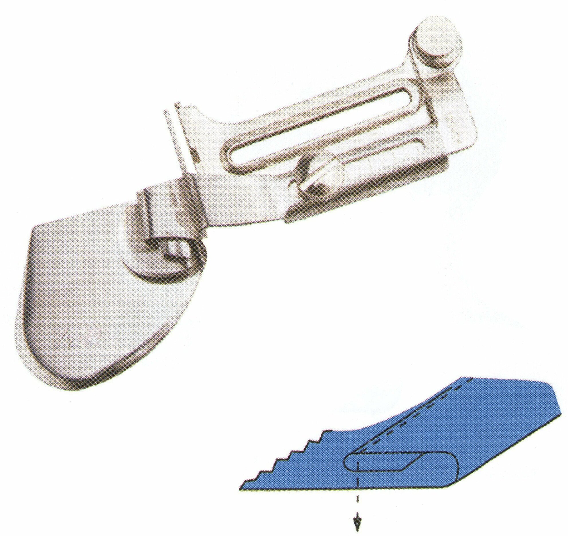 Приспособление подгиба края ткани A11 - 1/2" (ширина подворота: 12,7 мм) для промышленных швейных машин JACK, AURORA. - фотография № 2