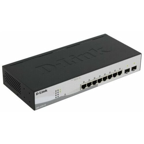 D-Link DGS-1210-10F1A Настраиваемый коммутатор WebSmart с 8 портами 101001000Base-T и 2 портами 1000Base-X SFP 1615300₽
