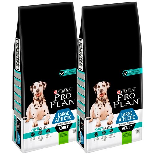 Сухой корм для собак атлетического телосложения Pro Plan при чувствительном пищеварении, ягненок 1 уп. х 2 шт. х 3 кг (для крупных пород)