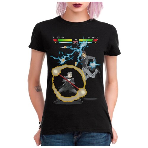 фото Футболка dream shirts тесла против эдисона женская m черная