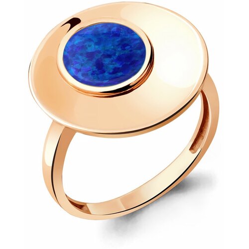 фото Кольцо diamant online, серебро, 925 проба, золочение, опал, размер 17.5