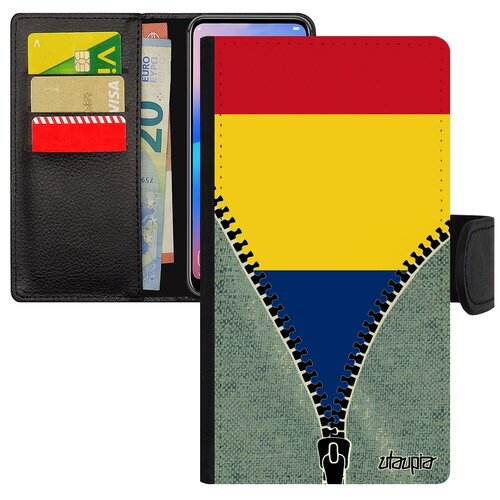 фото Чехол книжка для мобильного iphone se 2020, "флаг румынии на молнии" страна государственный utaupia