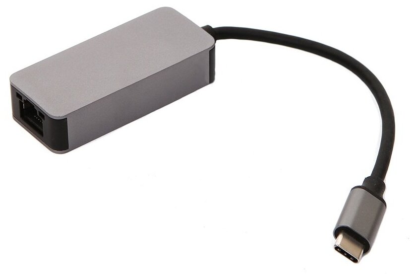 Сетевая карта RJ-45 KS-is KS-714C USB3.0 Type-Cm на LAN Ethernet кабель адаптер RTL8156 - чёрный