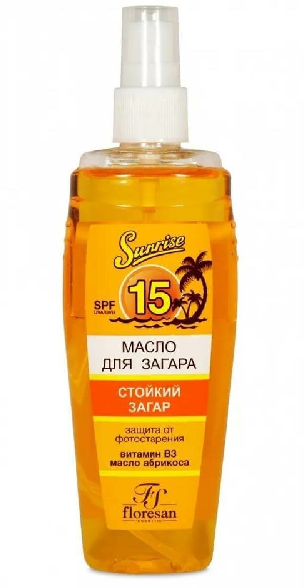 FLORESAN Спрей-масло для загара Абрикосовый нектар SPF15, 135 мл, FLORESAN