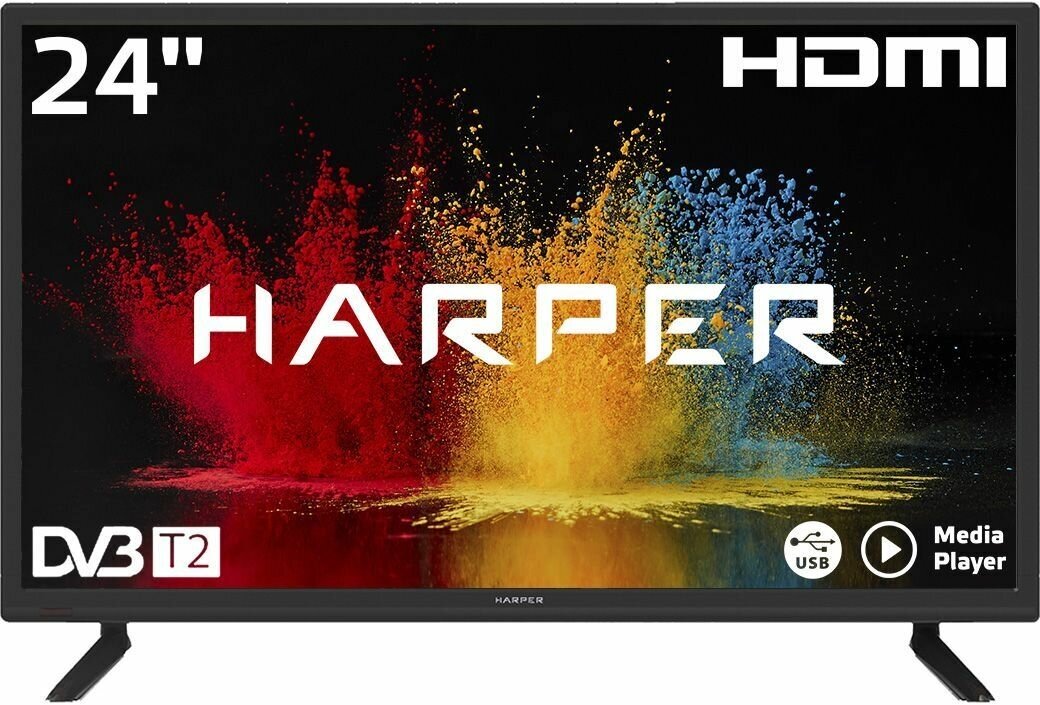 24" Телевизор HARPER 24R490T 2020 VA, черный