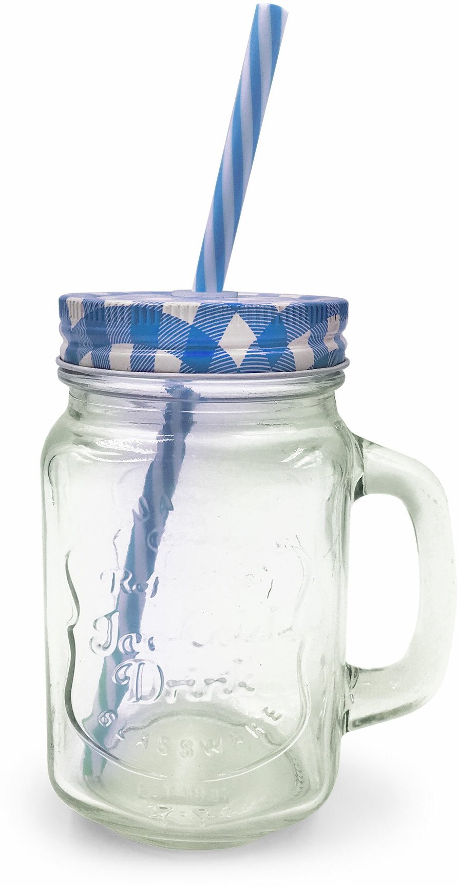 фото Кружка банка для смузи с крышкой и трубочкой 400 мл